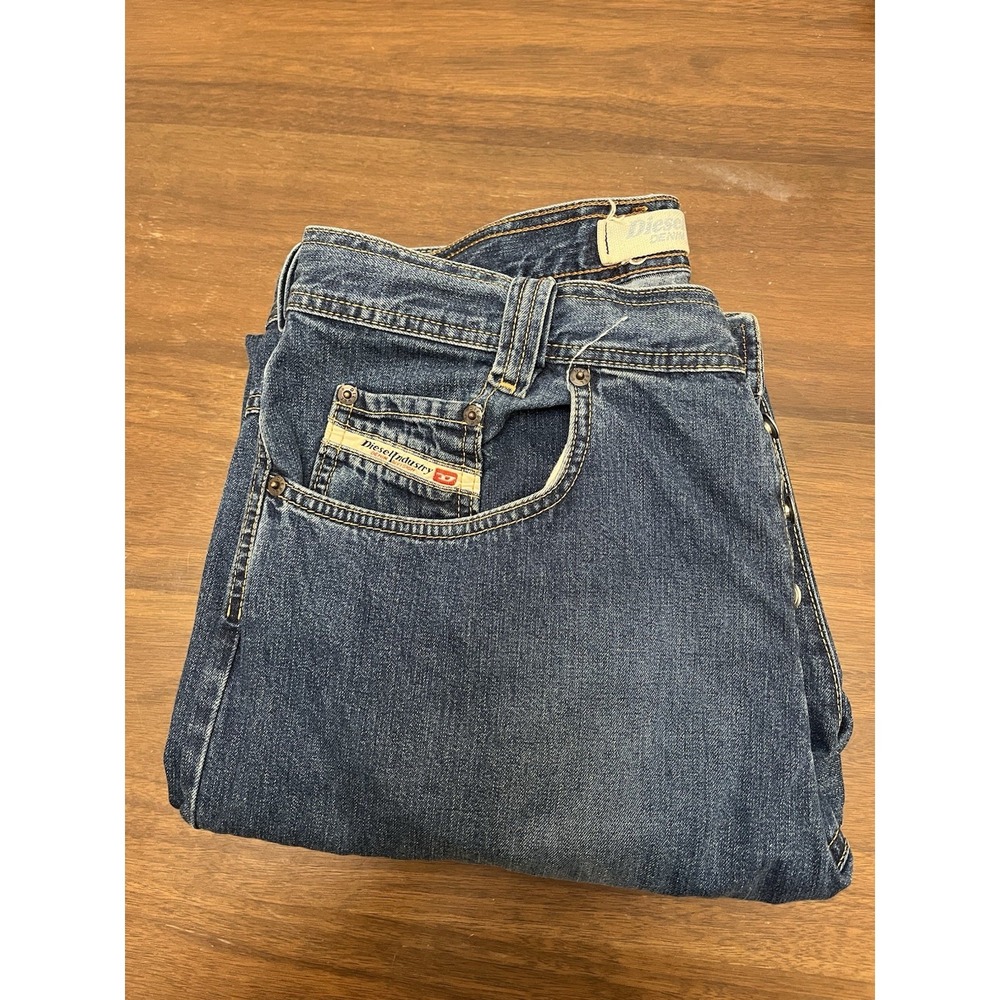 Vintage Diesel Jeans Mens 36  Blue Faded Straight Leg 2001 Y2K Made In Italy